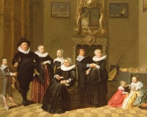 La familia de un Stadhouder en un interior elegante, 1635